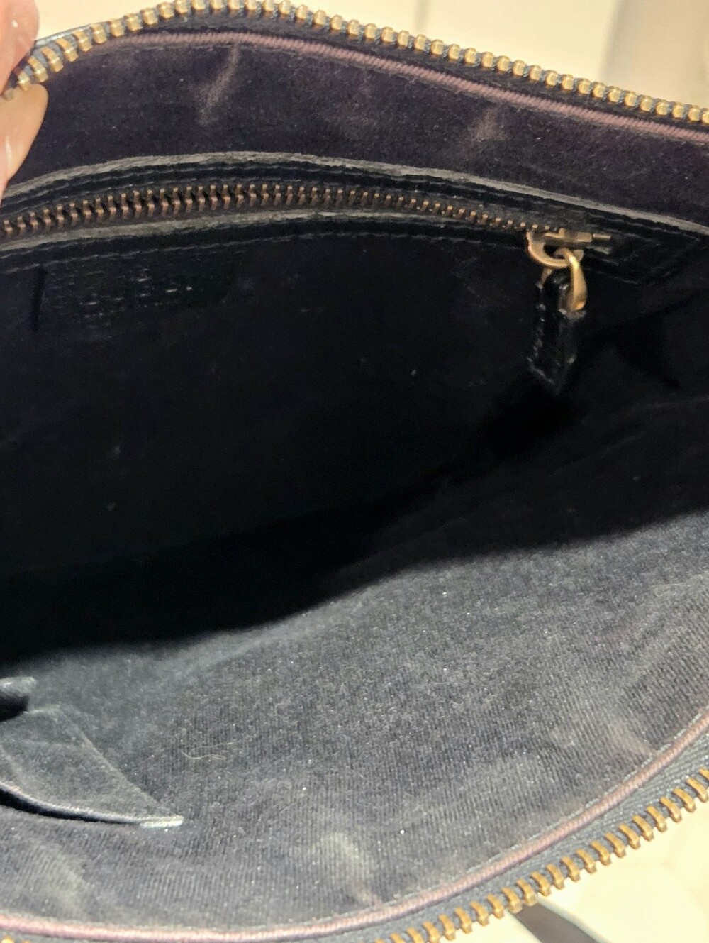 Black GG Monogram Shoulder Bag with Gold Stud Accents - Picture 14 of 16